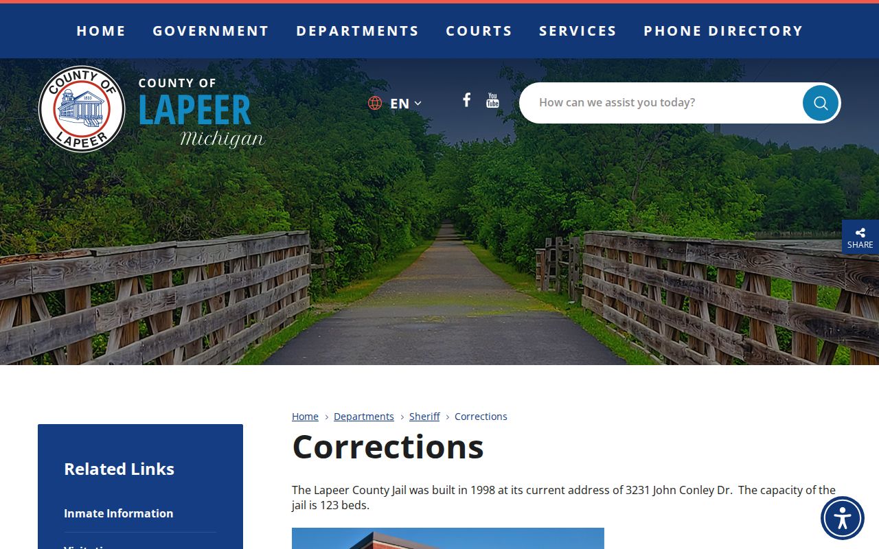 Lapeer County arrest history and county jail corrections information