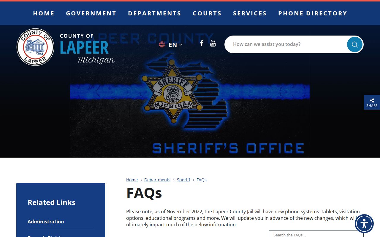 Lapeer County arrest history sheriff custody and records answers