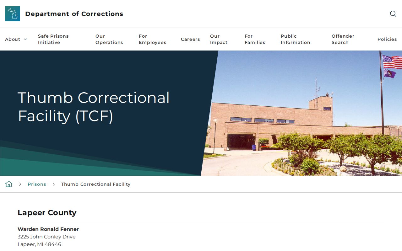 Lapeer County arrest history distinction from Thumb Correctional Facility