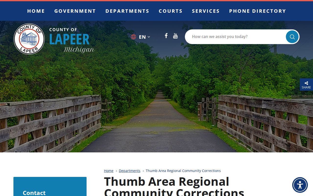 Thumb Area Community Corrections official page serving Lapeer