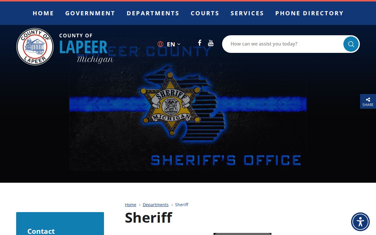 Lapeer County Sheriff criminal records and jail divisions