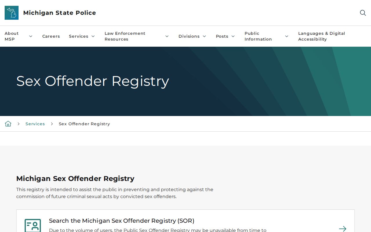 Lapeer County sex offender registry guidance from Michigan State Police
